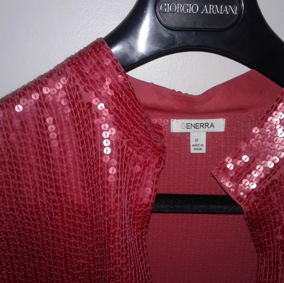 Generra Pink Sequined Bolero Size 12 - Picture 2 of 5